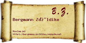 Bergmann Zöldike névjegykártya